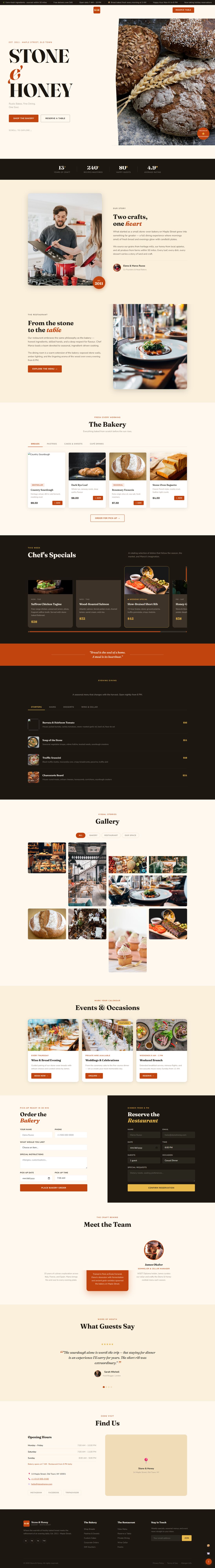 Bakery and Restaurant Website Template Style 2